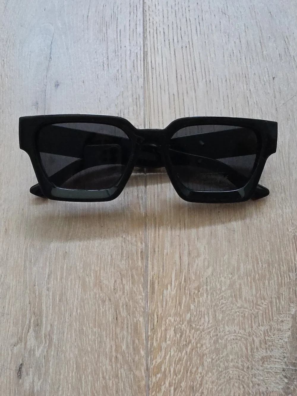 Chunky Black Rectangular Sunglasses